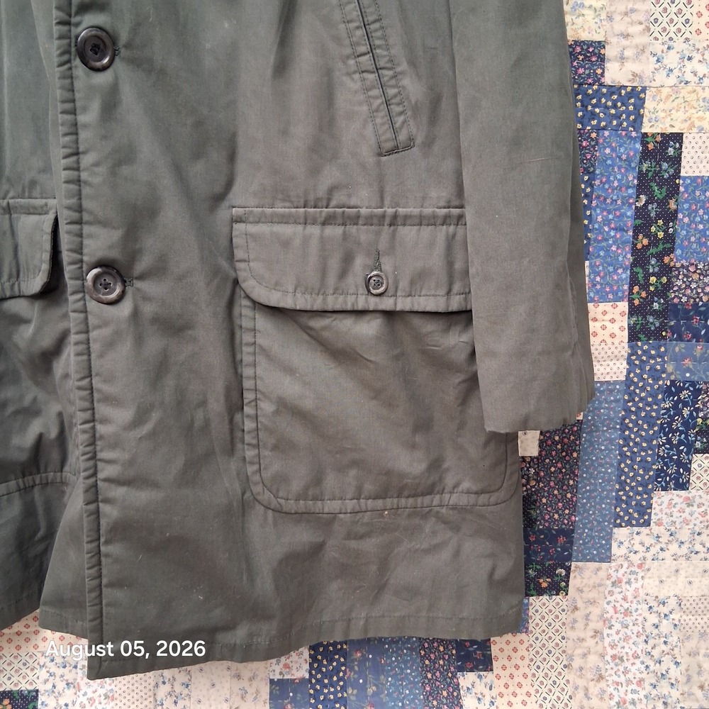 True Vintage 50s Great Western Coat Mens 46 Olive Alpaca Pile Lined Workwear USA - Picture 7 of 12